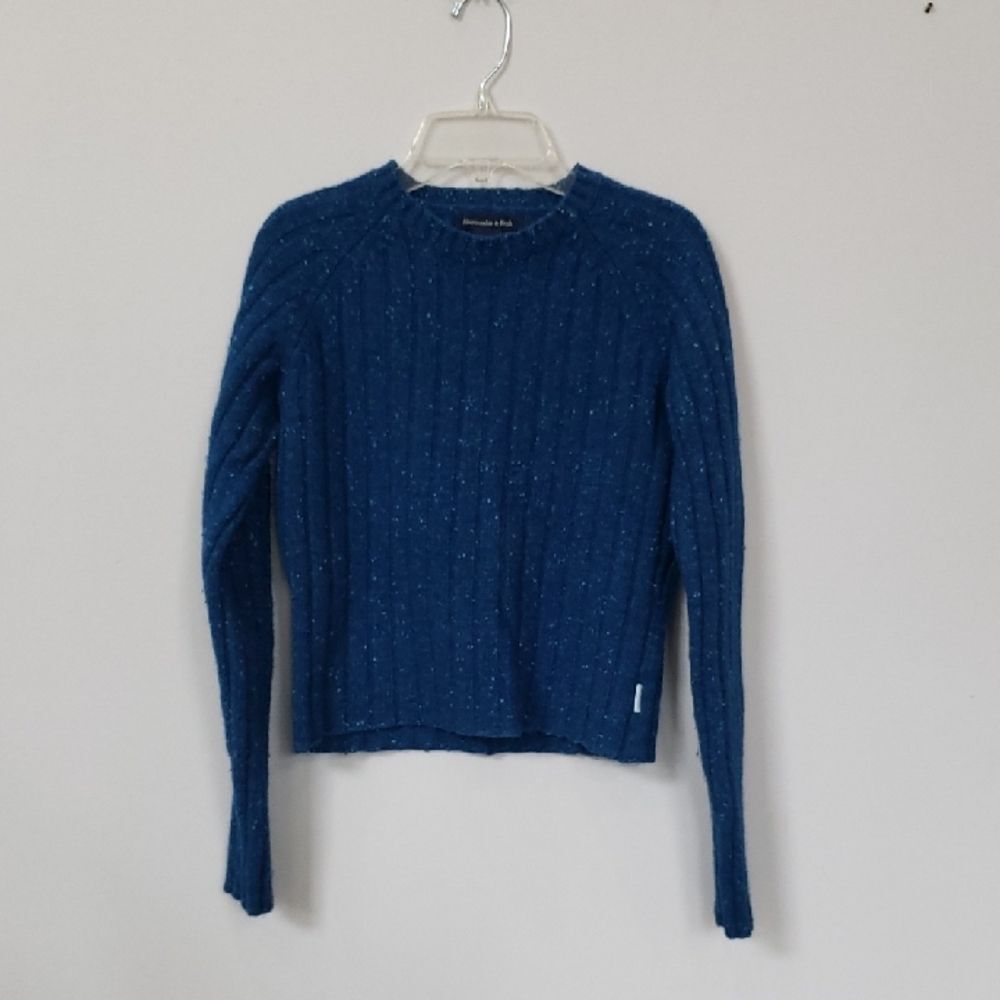Abercrombie & Fitch Sweater Womens S Rib Knit Shrunken Lambswool Crop Y2K Preppy